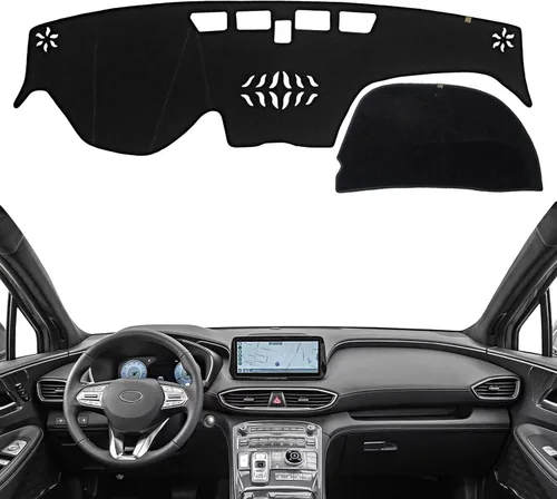 Vista 19 de Cubierta de tablero Tapete de salpicadero Compatible con Hyundai Tucson 2015-2010, 2015 IX35 (para transmisión manual izquierda), tapete