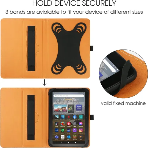 Vista 2 de HGWALP Funda universal para tablet de 7 pulgadas y 8 pulgadas, funda protectora para tableta de pantalla táctil de 7 y 8 pulgadas, con banda