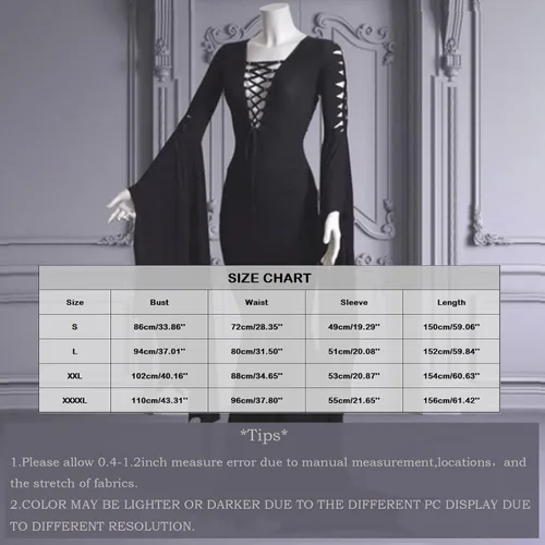 Vista 3 de Traje de Halloween para mujer, vestido de fiesta malvada, vestido de verano, casual, largo