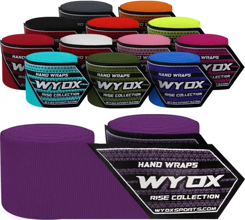 Vista 18 de WYOX Gel Boxing Hand Wraps for Men Women – Elasticated Padded Long Wrist Straps Cotton & Nylon Blend for Muay Thai MMA, Kickboxing, BJJ Combat