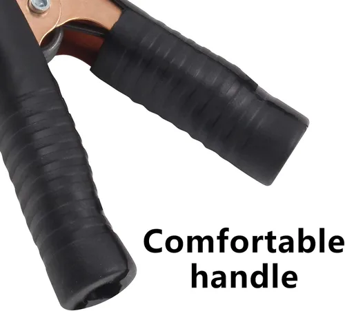 Vista 6 de 10 pinzas de cocodrilo aisladas de 100 A, abrazaderas eléctricas de cocodrilo resistentes, cable de repuesto de batería, clips de puente con resorte