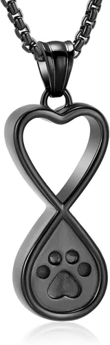 Vista 10 de Oinsi Infinity Love Joyería de Cremación de Mascotas para Cenizas de Perro/Gato Recuerdo Funerario Collar con Colgante de Urna Joyería Conmemorativa