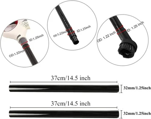 Vista 3 de Accesorios de vacío, kit de herramientas de limpieza al vacío de 1 1/4 pulgadas para accesorios de aspiradora de tienda con varitas de extensión