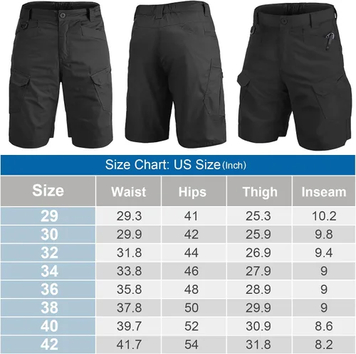 Vista 5 de Jessie Kidden Pantalones cortos tácticos para hombre, elásticos, para exteriores, resistentes al desgaste, rasgaduras, parada, trabajo, senderismo