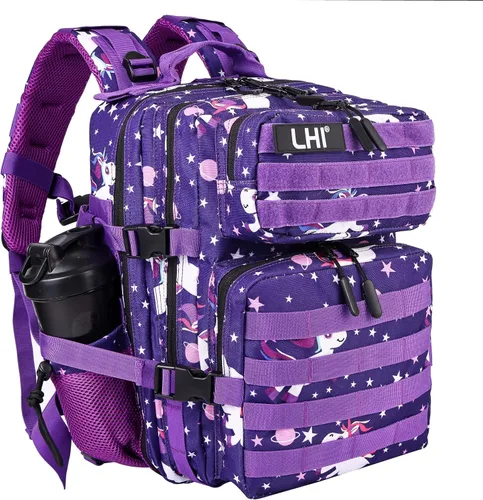 Vista 10 de LHI Mochila Militar Táctica para Hombres y Mujeres 25L/35L Mochila de Asalto del Ejército Bolsa Mochila Pequeña con Portabotellas