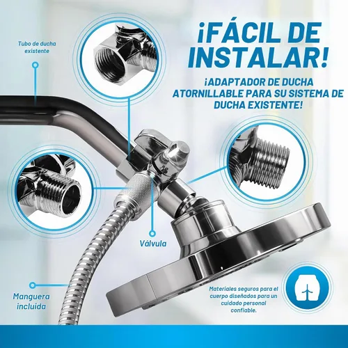 Vista 3 de Sistema todo en uno de 4 boquillas para hacer enemas en la ducha Juego de enema de ducha prémium Cleanstream
