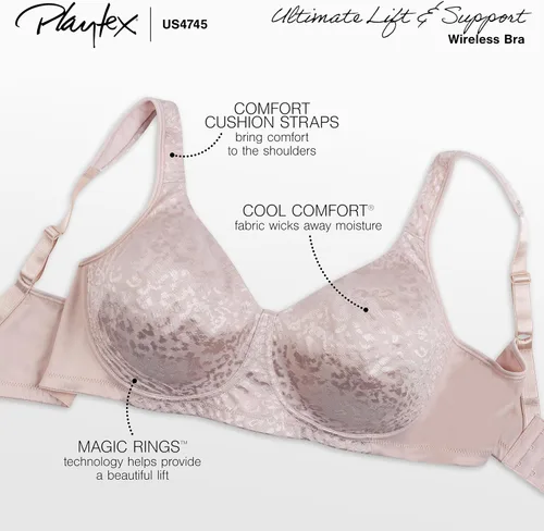 Vista 98 de PLAYTEX 18 Hour Ultimate Lift and Support - Brasier sin varillas con gran soporte y realce para mujer