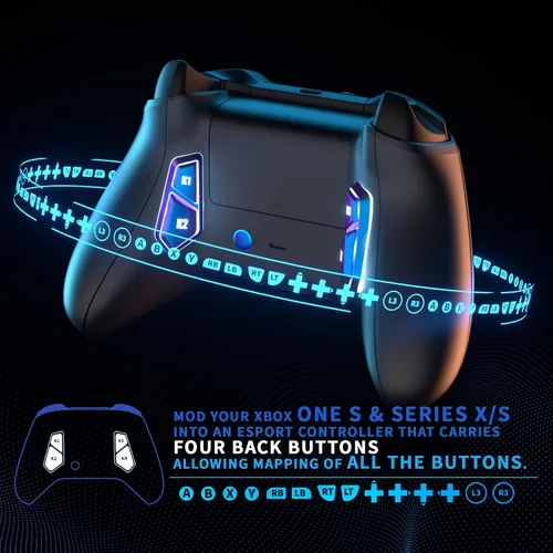 Vista 4 de Chameleon - Botones traseros y botón de ajuste para Xbox One SX, Xbox Series XS Controller eXtremerate Victor SX, kit de remapeo de Victor SX, sin