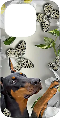 Vista 17 de Doberman Pinscher Daisy and Butterfly Case for iPhone 17