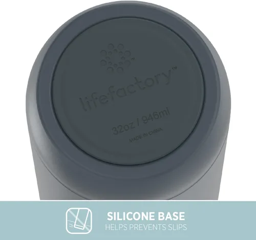 Vista 7 de Lifefactory Botella deportiva aislada al vacío de acero inoxidable de 24 onzas, carbono