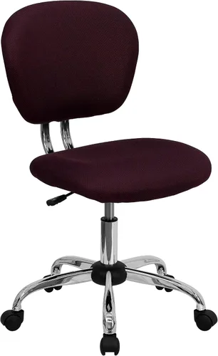Vista 12 de Silla de trabajo de malla con respaldar medio Flash Furniture con brazos y base, Metal, Marrón café