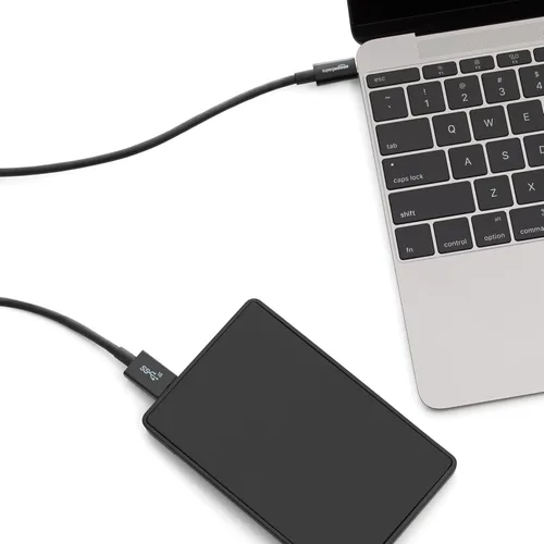 Vista 5 de Amazon Basics, Cable de carga rápida USB-C a Micro USB 3.1 Gen 2, 10Gbps de alta velocidad, 3 pies, color negro