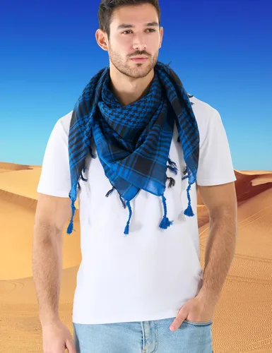 Vista 36 de LOVARZI Shemagh Cottons Arab Keffiyeh - Bufanda militar táctica para cabeza y cuello