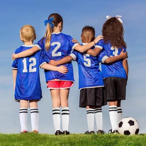 Vista 6 de Unittype 6 pares de calcetines de fútbol para niños pequeños de 3-67-1314 años más de edad, calcetines de fútbol a rayas