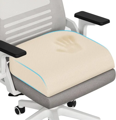 Vista 16 de TranquilRelax Cojín de asiento de espuma viscoelástica para silla de oficina, 3 pulgadas, color negro Medium-firm Support for Long Sitting