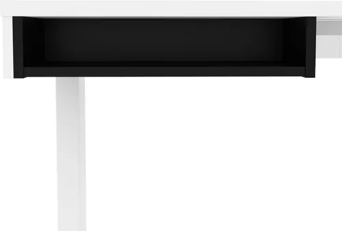 Vista 6 de Bestar Pro-Vega - Escritorio de pie en forma de L, 72 W, color blanco y negro