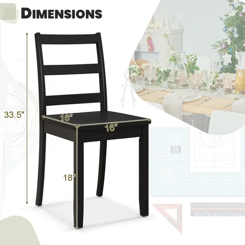 Vista 3 de Juego de 4 sillas de comedor de madera de nogal, sillas de cocina sin brazos con patas de madera de goma maciza, almohadillas antideslizantes, carga