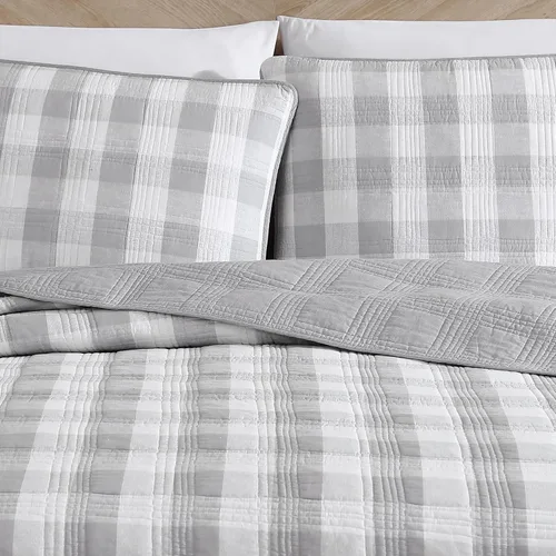 Vista 8 de Eddie Bauer - Juego de colcha individual, ropa de cama reversible de algodón con funda a juego, lujoso juego de cama