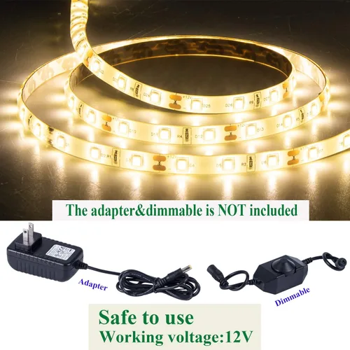 Vista 4 de Tira de luces LED impermeable, intensidad regulable, 16.4 pies / 5m, 300 LED SMD 2835