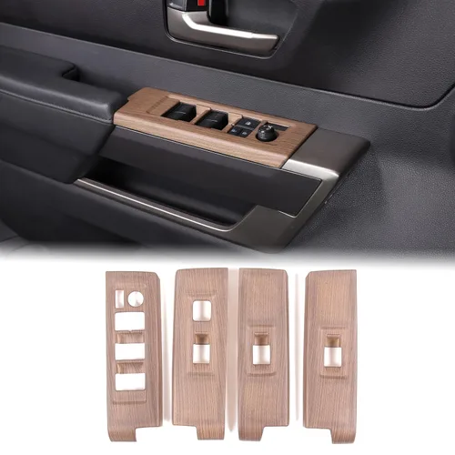 Vista 22 de Aunginsy Cubierta de Panel de Moldura de Botón de Elevación de Vidrio para Puerta de Automóvil Compatible con Toyota Tundra/Sequoia 2022-2025