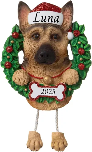 Vista 9 de Adornos personalizados para árbol de Navidad 2024 para mascotas – Razas de perros Beagle – Adorno personalizado de Feliz Navidad – Recuerdo