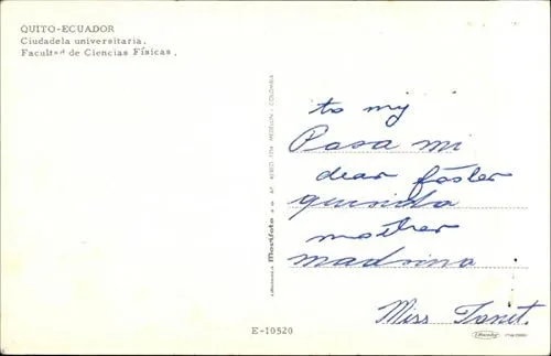 Vista 2 de Cuidadela Universitaria, Facultad Ciencias Fisicas Quito, Ecuador Original Vintage Postcard