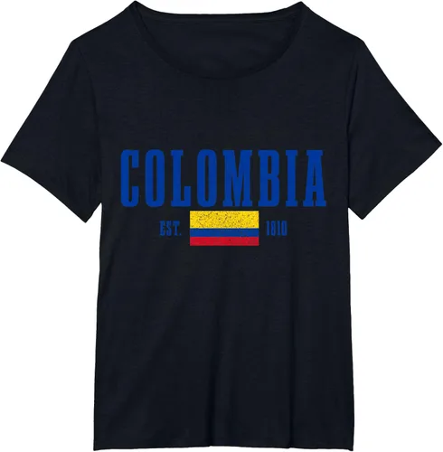 Vista 30 de Colombia Est. 1810 - Camiseta de Colombia Vintage, Negro, S