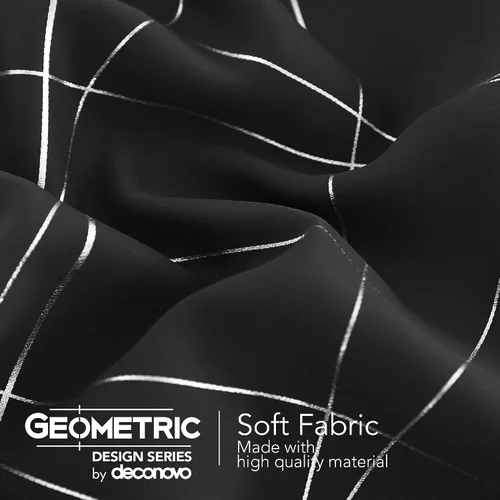 Vista 7 de Deconovo - Cortinas opacas para dormitorio y sala de estar, con aislamiento térmico, cortinas oscuras para habitación, geométricas, con ojales