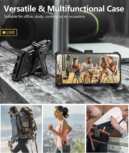 Vista 6 de FNTCASE - Funda para Samsung Galaxy A13-5G con cubierta deslizante para cámara y funda Soporte integrado, protección a prueba de caídas de grado
