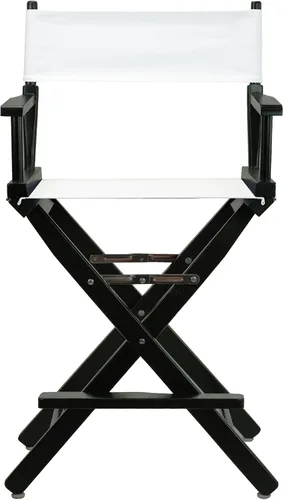 Vista 6 de Casual Home - Silla de director de 24 pulgadas, marco negro, con lienzo blanco, altura de mostrador