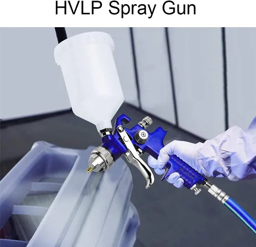 Vista 4 de HVLP - Juego de pistola pulverizadora por gravedad de aire, pistola de pintura para automóvil, 2 en 1 con 0.055 in, 20.3 fl oz y 0.031 in, 5.1 fl