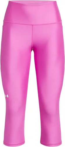 Vista 10 de Under Armour Pantalones capri HeatGear de cintura alta con bolsillos para mujer (020) Carbón jaspeado claro/ Negro