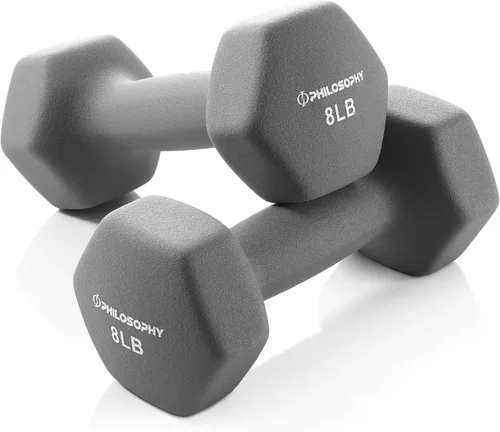 Vista 9 de Philosophy Gym Juego de 2 mancuernas de neopreno con forma hexagonal