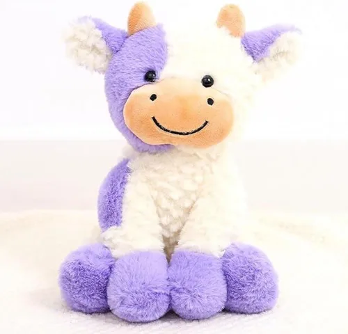 Vista 12 de Animales de peluche de vaca de peluche suave linda muñeca de vaca para niños y niñas 11.8 pulgadas (zuo NIU fense 11.8 in)