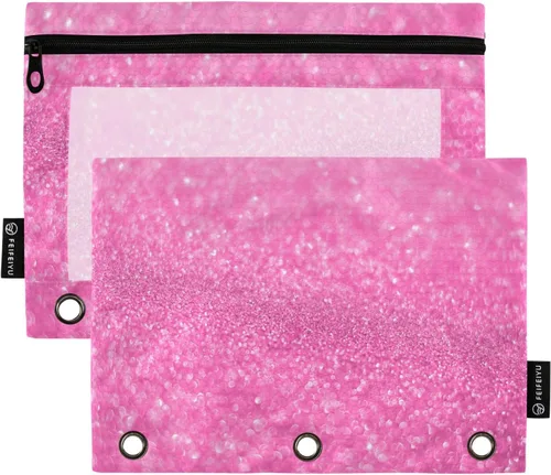 Vista 18 de Estuche para lápices para carpeta de 3 anillos de fútbol americano con cremallera, bolsas de cosméticos transparentes para oficina, universidad
