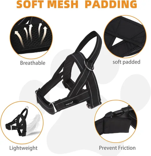 Vista 4 de KOOLTAIL Arnés sin tirones para perro pequeño, con acolchado suave y asa, arnés de chaleco para cachorro fácil de caminar, cuello y pecho