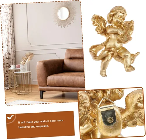 Vista 6 de Happyyami Estatua de resina para colgar en la pared, estatua de jardín, estatua de oración de ángel, estatuas para jardín, decoración de querubín