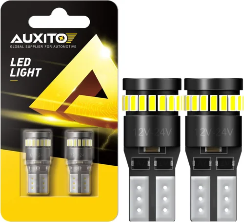 Vista 13 de AUXITO - Foco LED 194, amarillo ámbar, 168, 175, 2825, W5W, T10, kit de luces LED de repuesto sin error Canbus para interior de auto, cúpula