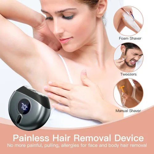 Vista 6 de Maquinillas de afeitar eléctricas para mujeres, depilación facial para mujeres, dispositivo portátil de depilación, recortadora de bikini sin dolor