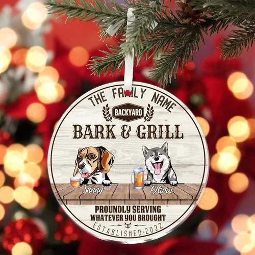 Vista 7 de SILYHEART Christmas Acrylic Ornaments Beagle Dog & Shikoku Dog Christmas Souvenirs Custom Family Dog Name Vintage Dog Home Christmas Memorial Gifts