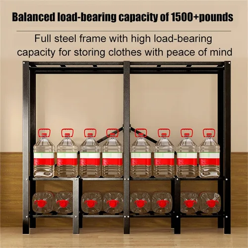 Vista 7 de Heavy Duty Portable Wardrobe Closet,Foldable Clothes Hanger With Cover, Portable Metal Wardrobe Closets,Metal Clothing Rack Cotton Cover, Garment