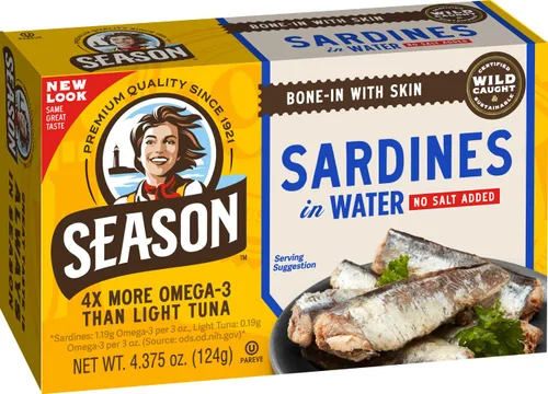 Vista 16 de Season Sardinas en salsa picante, capturadas en la naturaleza, 0.85 oz de proteína, bocadillos Keto, más Omega 3 que atún, Kosher, alto en calcio