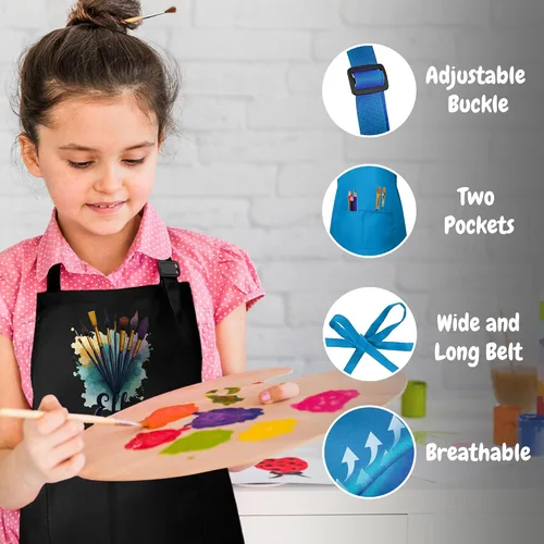 Vista 4 de Delantal con Nombre Personalizado para Pintura y Manualidades de Niños – Idea de Regalo Única para Calcetín Navideño para Niños y Niñas – Regalo