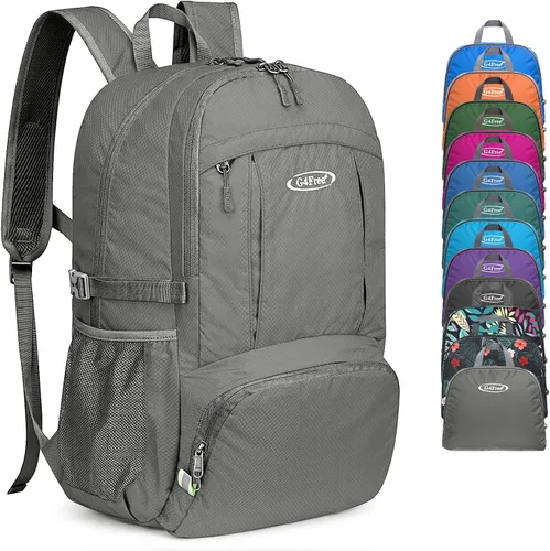 Vista 12 de G4Free - Mochila para senderismo ligera y plegable de 40L, mochila de viaje impermeable para el día a día Water-Resistant Polyamide