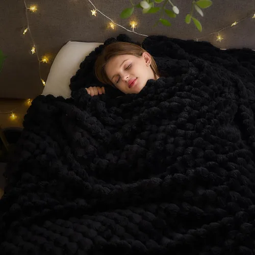 Vista 34 de NEWCOSPLAY Manta de Tiro Súper Suave Aqua Franela Sedosa Premium Forro Polar Jacquard Acanalado 3D Ligero Manta de Cama Uso en Todas las Estaciones