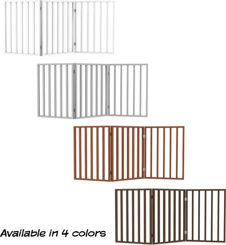 Vista 6 de PETMAKER Pet Gate - Puerta para perros para puertas, escaleras o casa - Independiente, plegable, estilo acordeón, valla de madera para perros