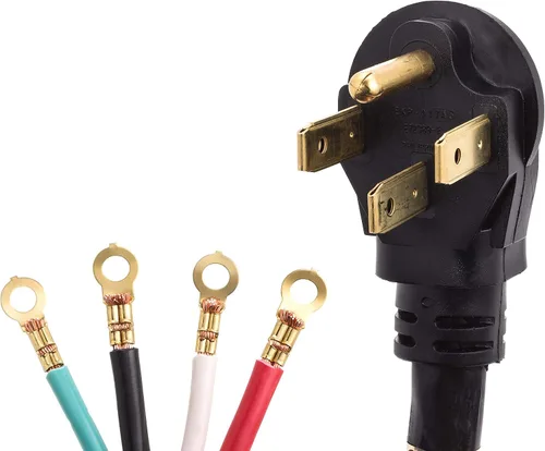 Vista 2 de Smart Choice Cable de alimentación de la gama de 4 cables de 50 amperios de 6 pies de largo para la conexión de la gama eléctrica