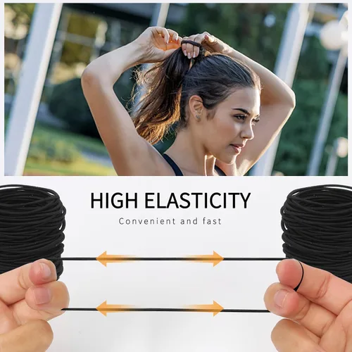 Vista 3 de Unaone Lazos elásticos para el cabello, 300 unidades de bandas elásticas de goma para el cabello sin arrugas, banda para el cabello de 0.079 in