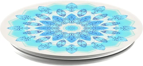 Vista 3 de PopSockets: Agarre plegable y soporte para teléfonos y tabletas - Blue Ice Star