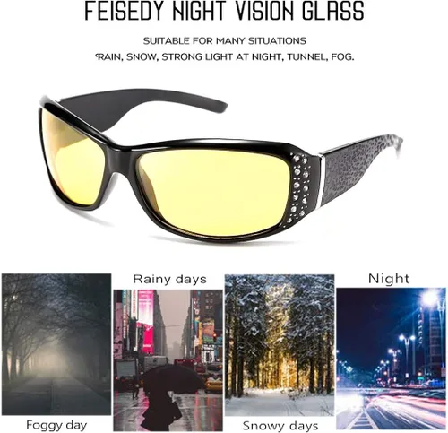 Vista 3 de FEISEDY - Gafas de sol para mujer color amarillo